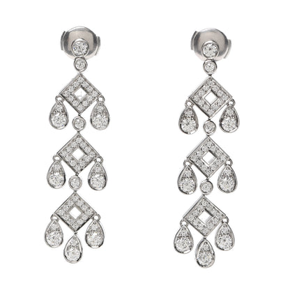 Tiffany Platinum Diamond Legacy Jazz Pagoda Drop Earrings 1 of 5