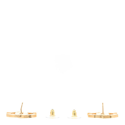 Chanel Crystal Baguette CC Earrings Gold 4 of 6