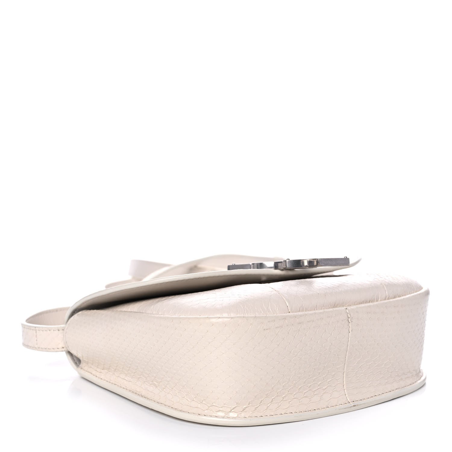 Saint Laurent Snakeskin Small Kaia Satchel Off White 4 of 10