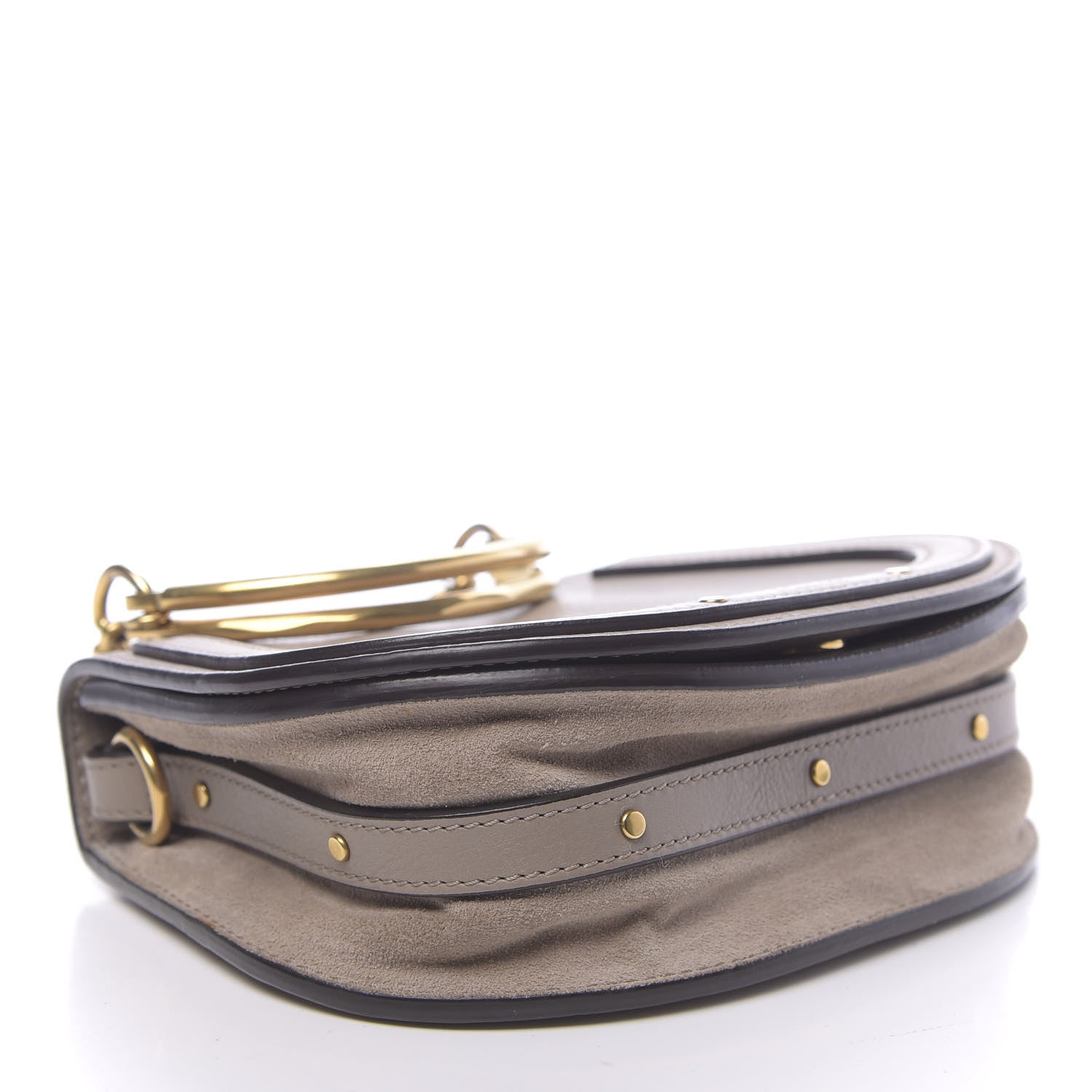 Chloe Calfskin Suede Small Nile Bracelet Bag Motty Grey 4 of 12