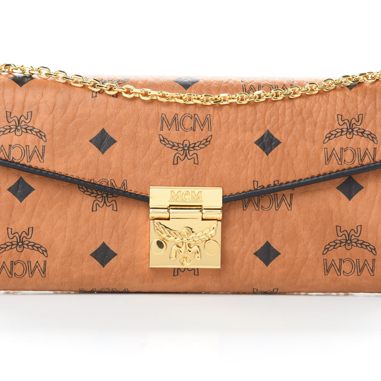 Visetos Large Patricia Wallet On Chain Cognac