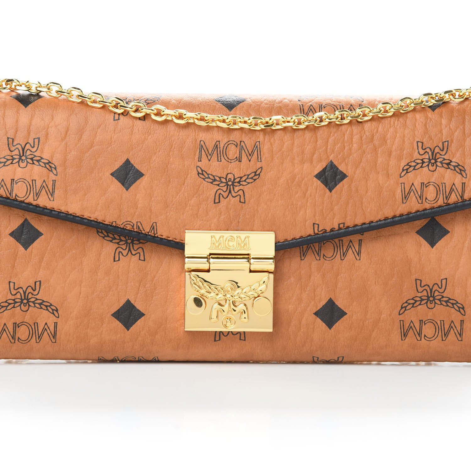 MCM Visetos Large Patricia Wallet On Chain Cognac 8 of 11