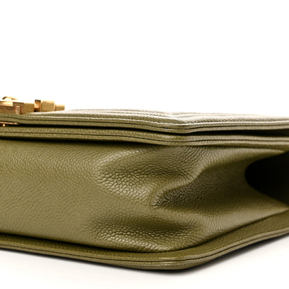 Chanel Caviar Quilted Medium Boy Flap Khaki 10 of 10