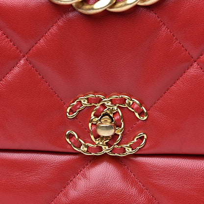 Chanel Goatskin Quilted Large 19 Flap Red 9 of 10