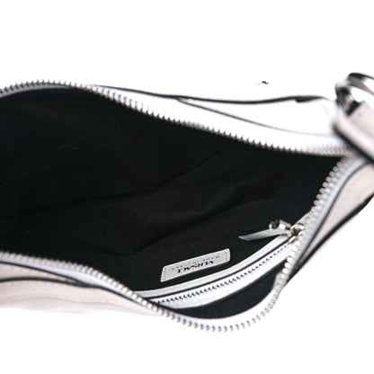 Versace Calfskin Mini Repeat Zip Hobo White 5 of 8