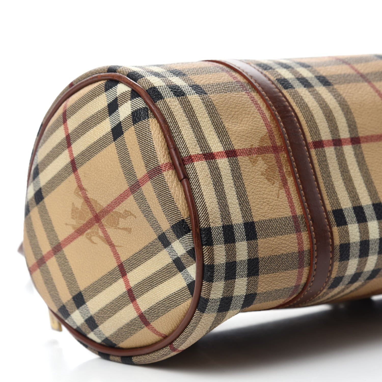 Burberry Haymarket Check Barrel Bag Brown 6 of 12