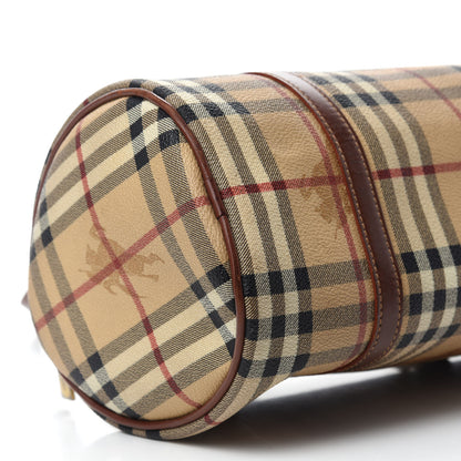 Burberry Haymarket Check Barrel Bag Brown 6 of 12