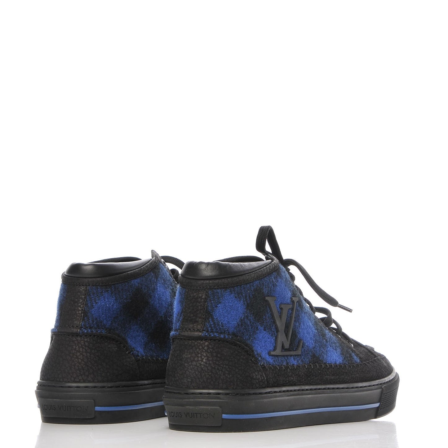 Nubuck Wool Plaid Sneakers 11 Blue