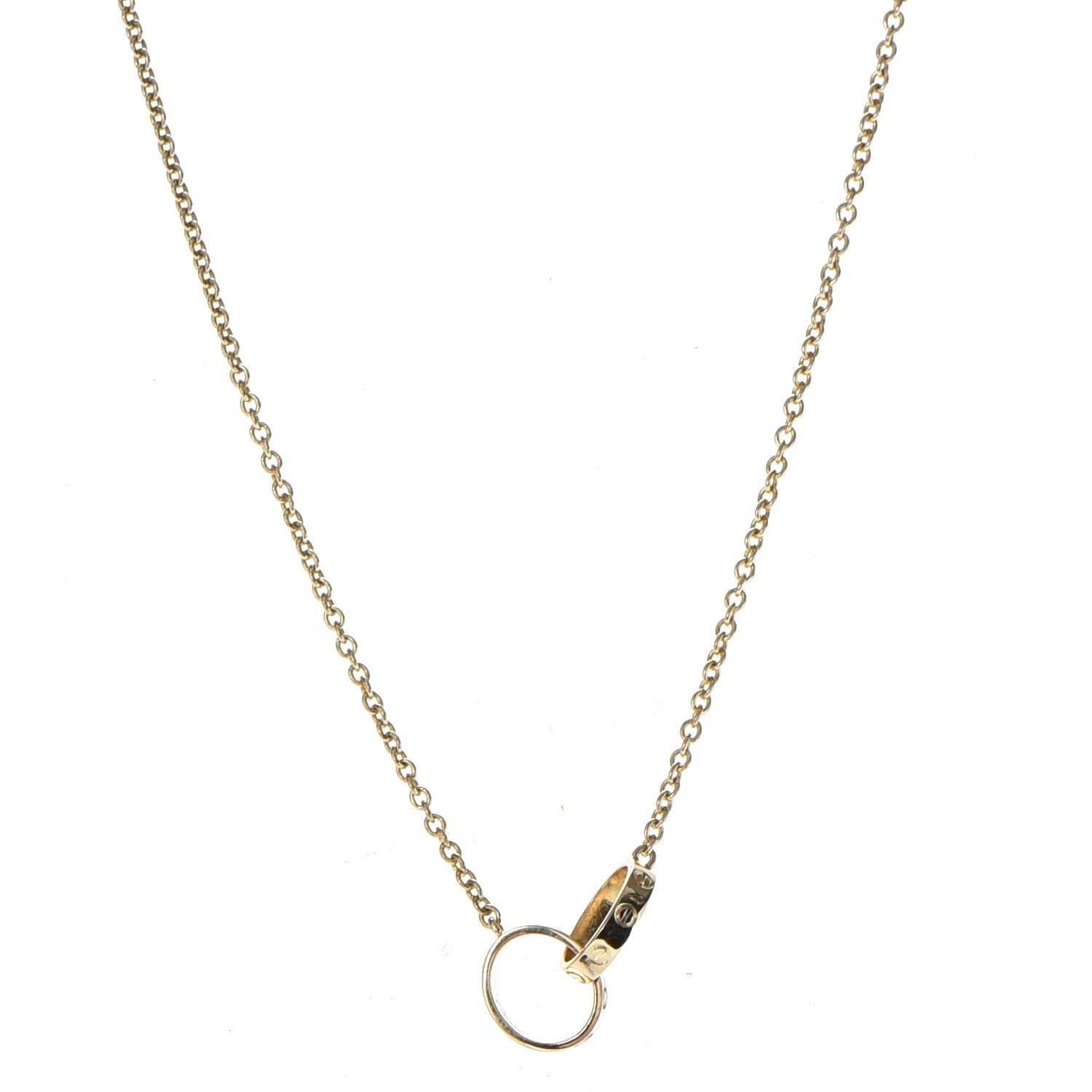 Cartier 18K Yellow Gold Interlocking LOVE Necklace 1 of 11
