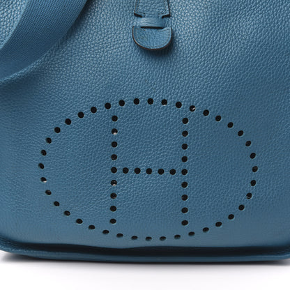 Hermes Taurillon Clemence Evelyne III GM Bleu Izmir 11 of 13