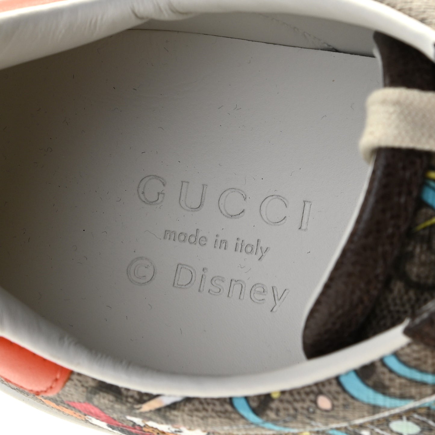 X DISNEY GG Supreme Monogram Web Donald Duck Womens Ace Sneakers 36 Beige New Acero Orange