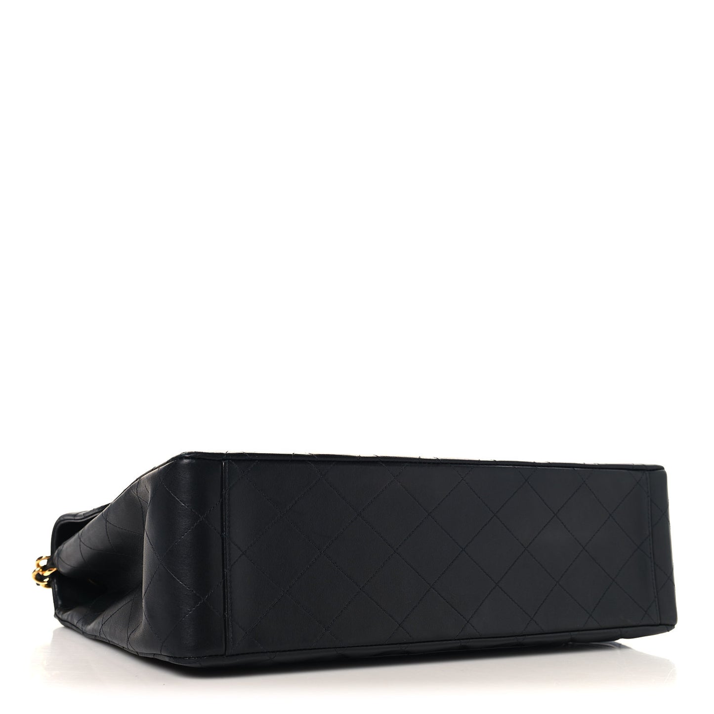 Lambskin Quilted XL Jumbo Single Flap Black