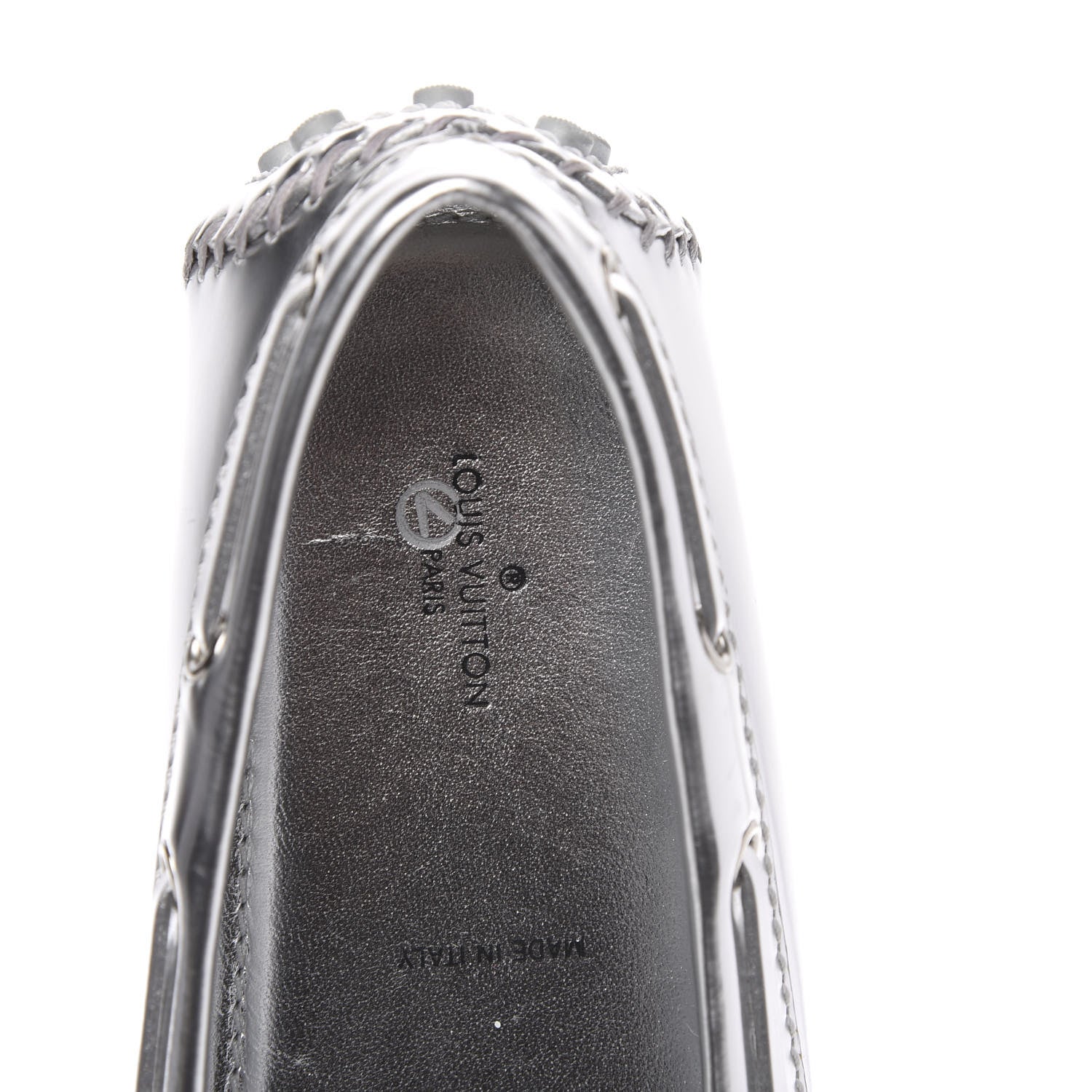 Louis Vuitton Calfskin Monogram Gloria Loafers 41 Silver 6 of 8