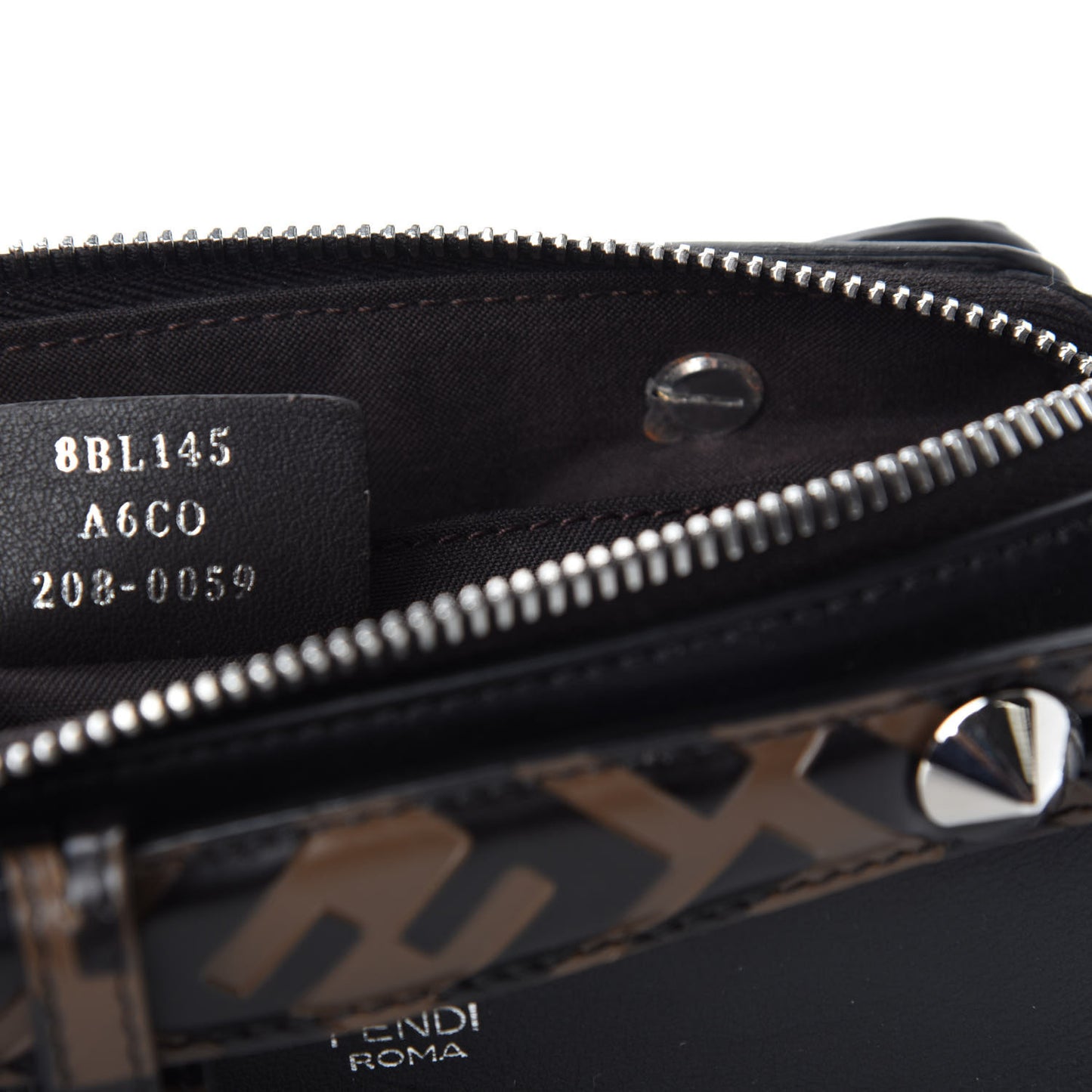 Vitello Dolce Bi-Color FF 1974 Embossed Mini By The Way Boston Bag Black Maya