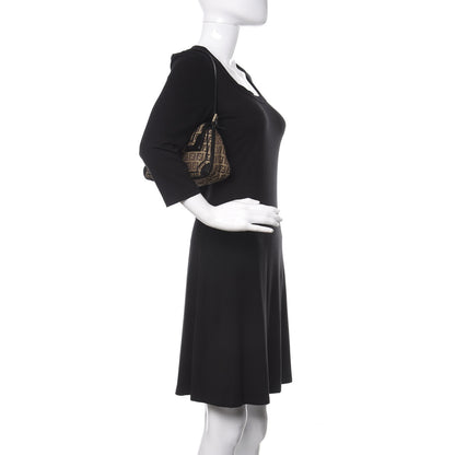 Fendi Zucchino Velvet Vitello Mini Mama Tube Bag Mogano Panna Black 2 of 10