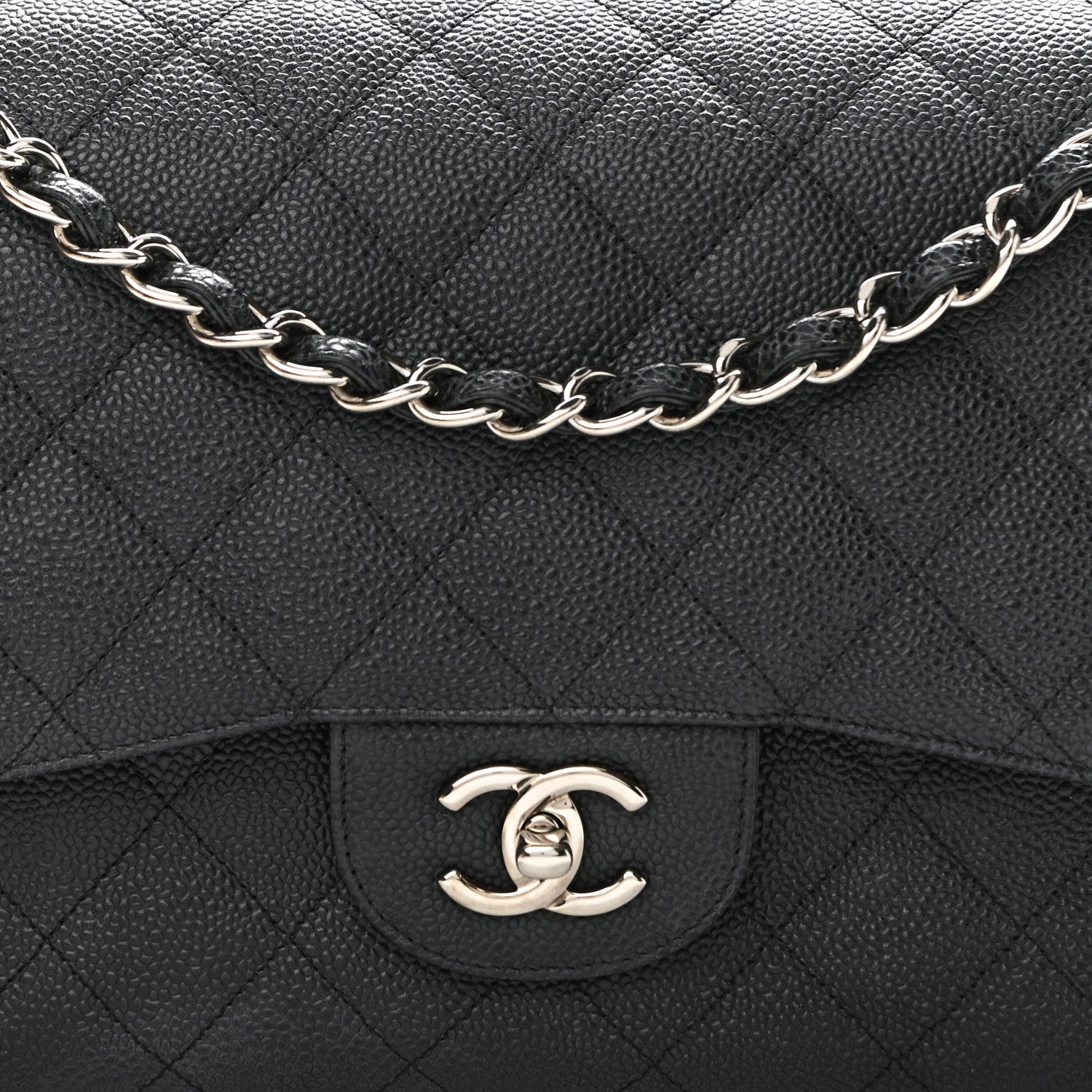 Chanel Caviar Quilted Jumbo Double Flap Black 8 of 11