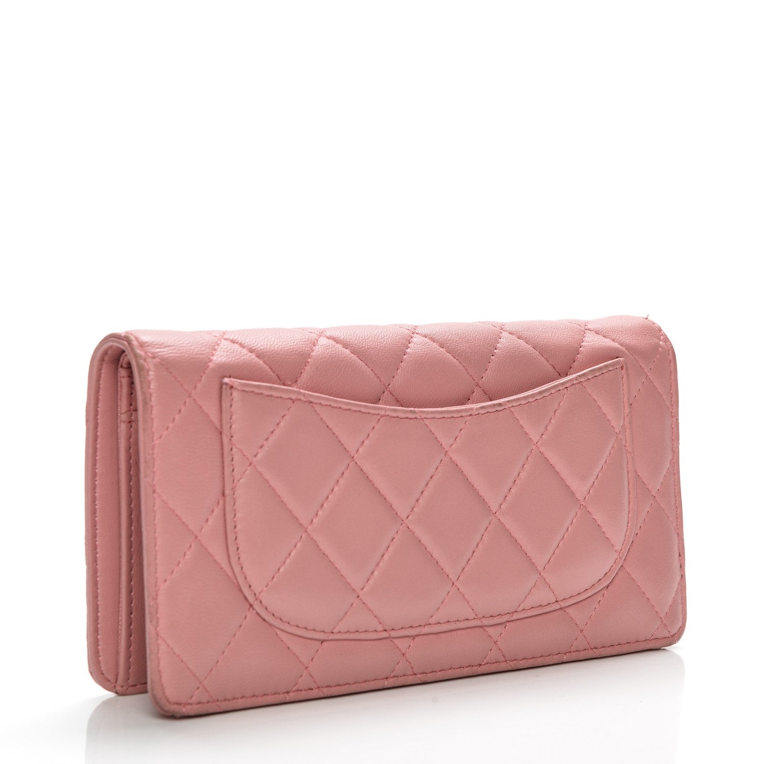 Chanel Lambskin Quilted Yen Wallet Pink 3 of 11