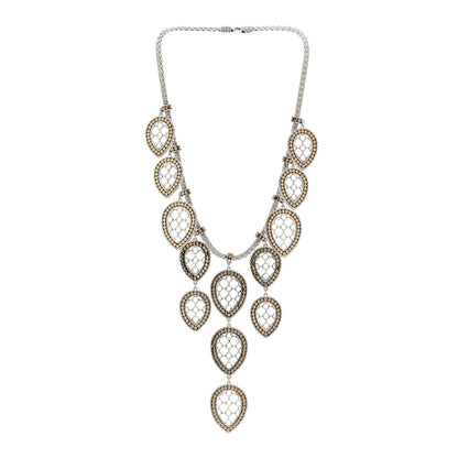 John Hardy Sterling Silver 18K Yellow Gold Teardrop Bib Necklace 3 of 4