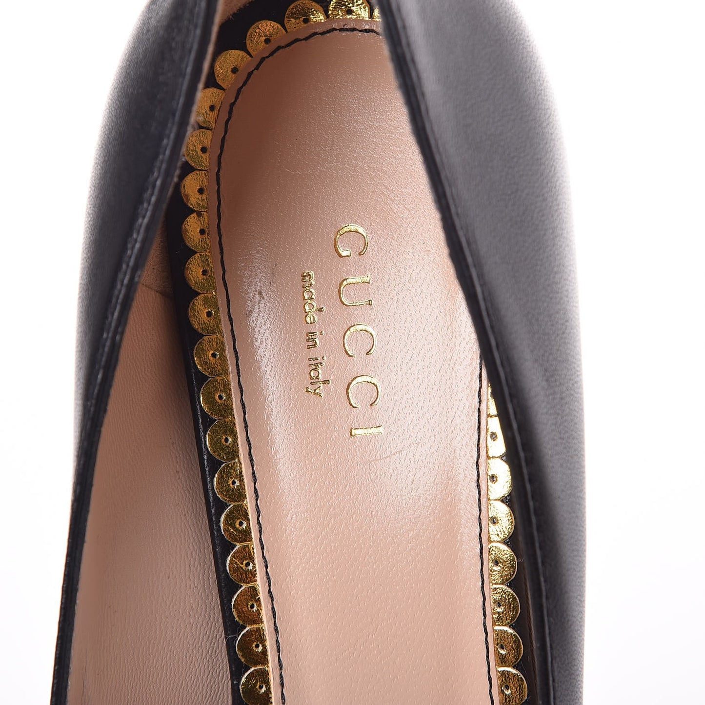 Nappa Queen Margaret Mid Heel Pumps 38.5 Black