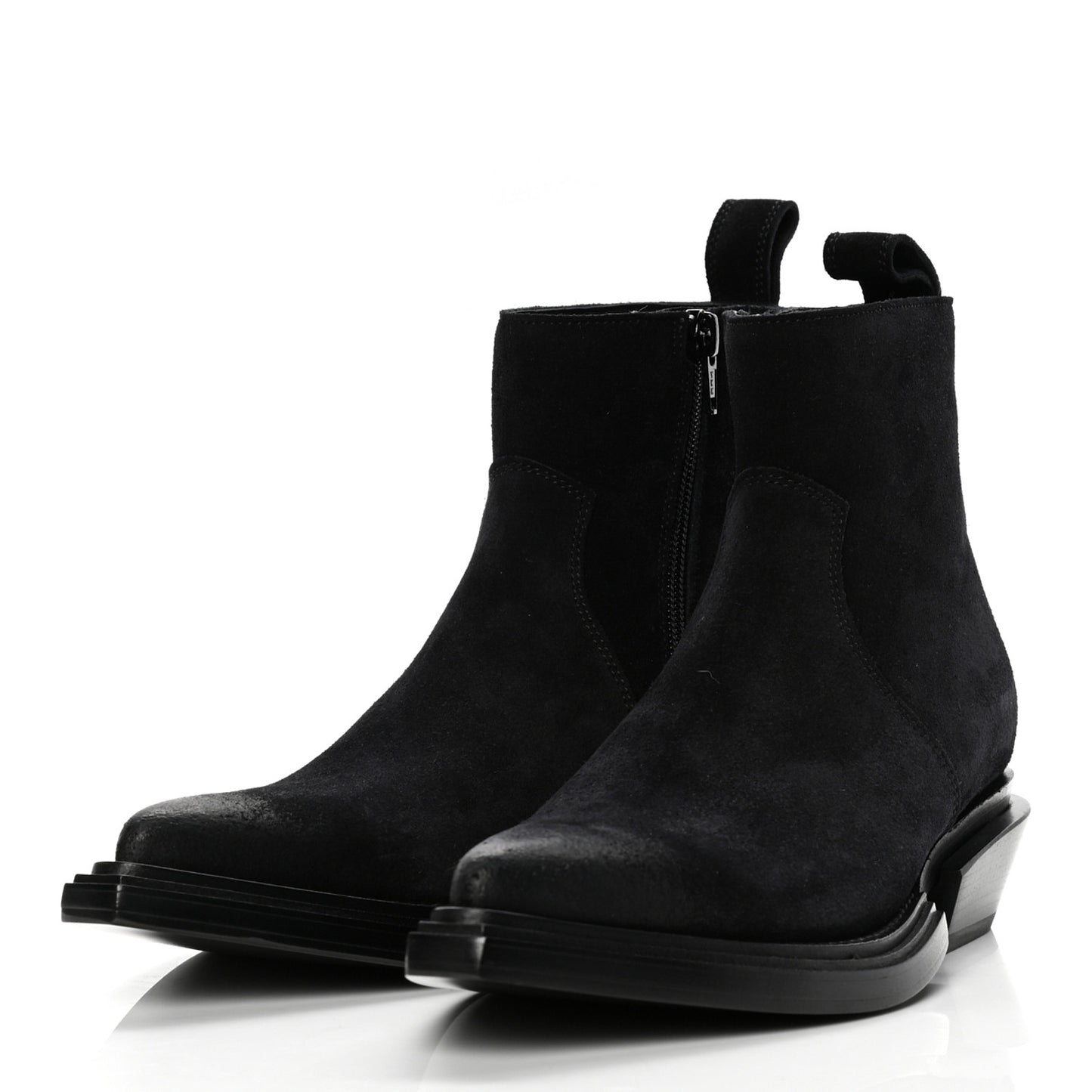 Suede Santiag Western Boots 35.5 Black