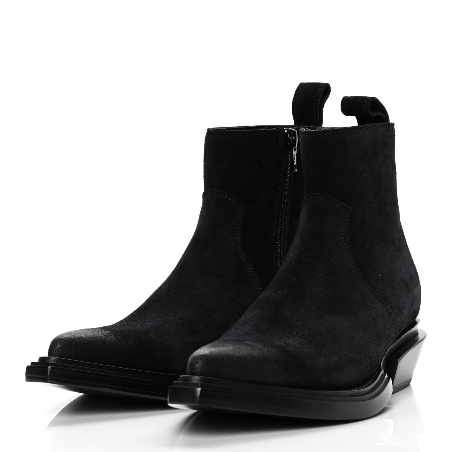 Balenciaga Suede Santiag Western Boots 35.5 Black 3 of 10
