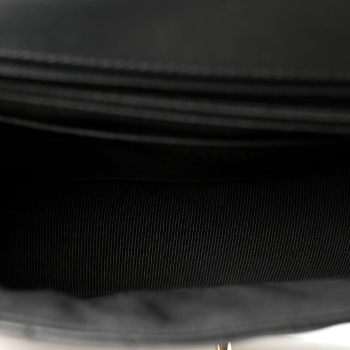 Calfskin Chevron Quilted Small Statement Flap Black