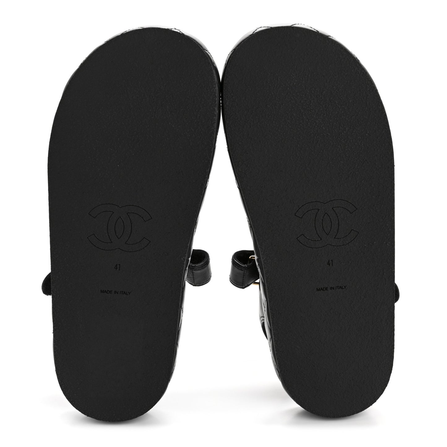 Lambskin Quilted Dad Sandals 41 Black