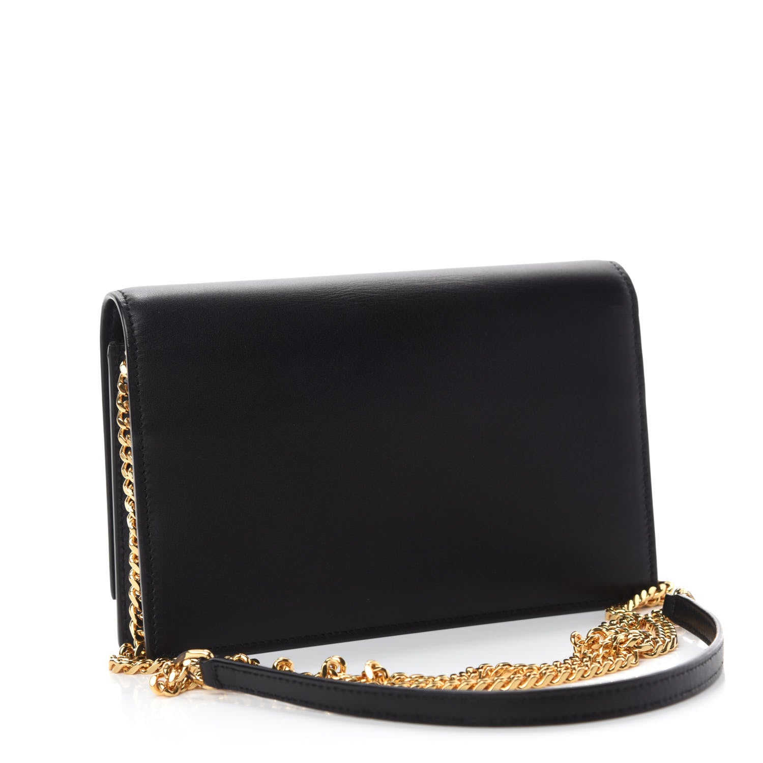 Saint Laurent Smooth Calfskin Classic Monogram Kate Tassel Chain Wallet Black 3 of 10