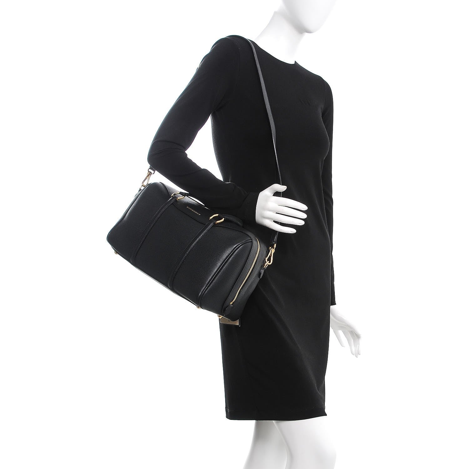 Burberry Derby Calfskin Medium Alchester Bowling Bag Black 2 of 8