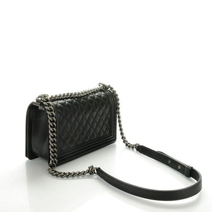 Chanel Lambskin Quilted Medium Boy Flap Black 3 of 8