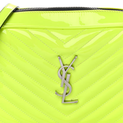 Saint Laurent Patent Calfskin Matelasse Monogram Lou Camera Bag Neon Yellow 8 of 13