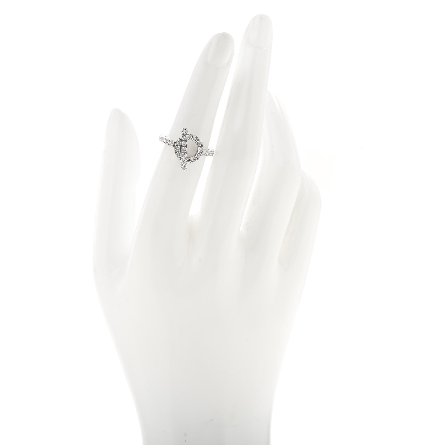 Hermes 18K White Gold Diamond Finesse Ring 51 5.75 2 of 6