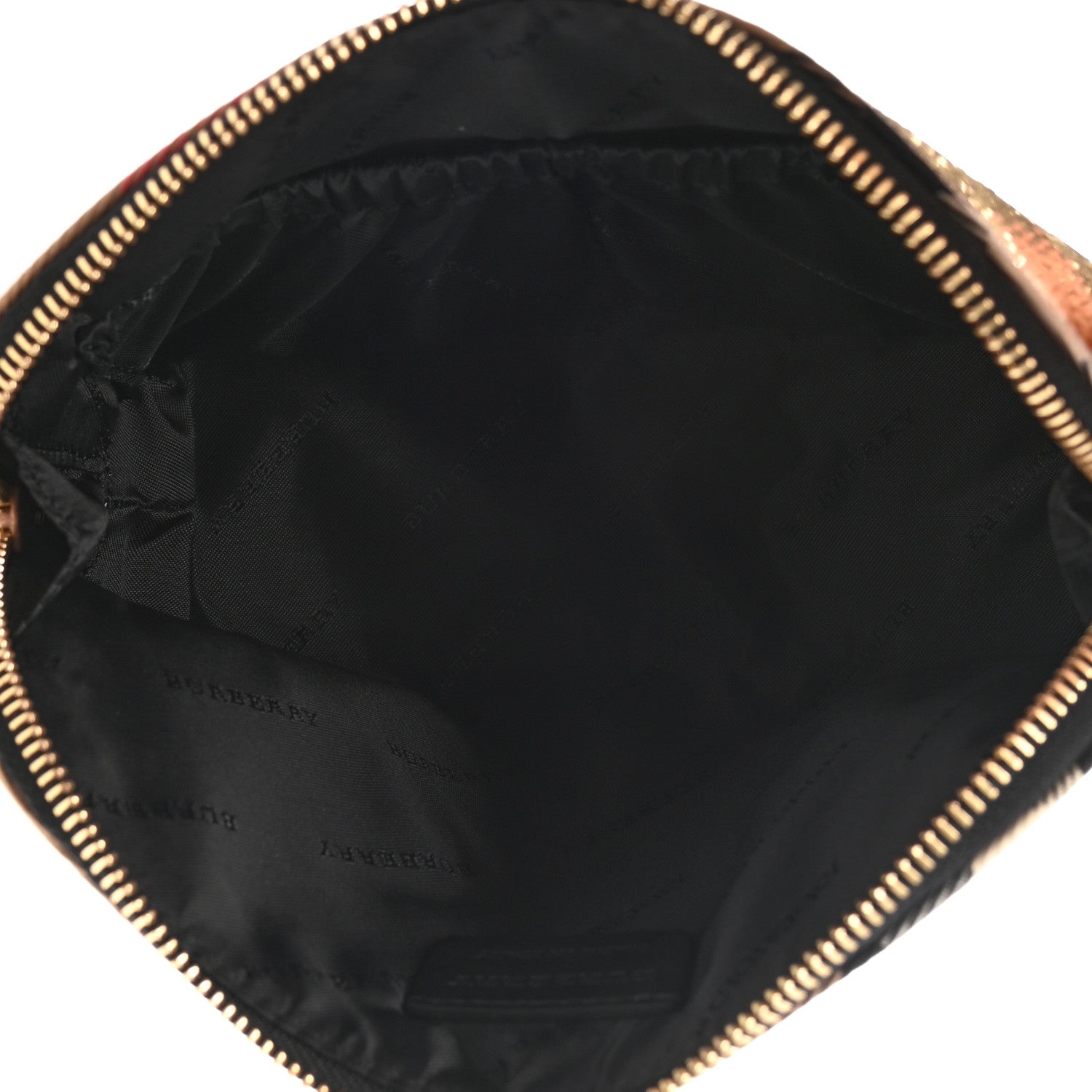 Burberry House Check Sequin Peyton Pouch Bag Gold Black 5 of 7