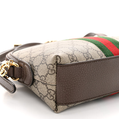 Gucci GG Supreme Monogram Textured Dollar Calfskin Web Small Ophidia Dome Shoulder Bag Beige Ebony New Acero 8 of 10