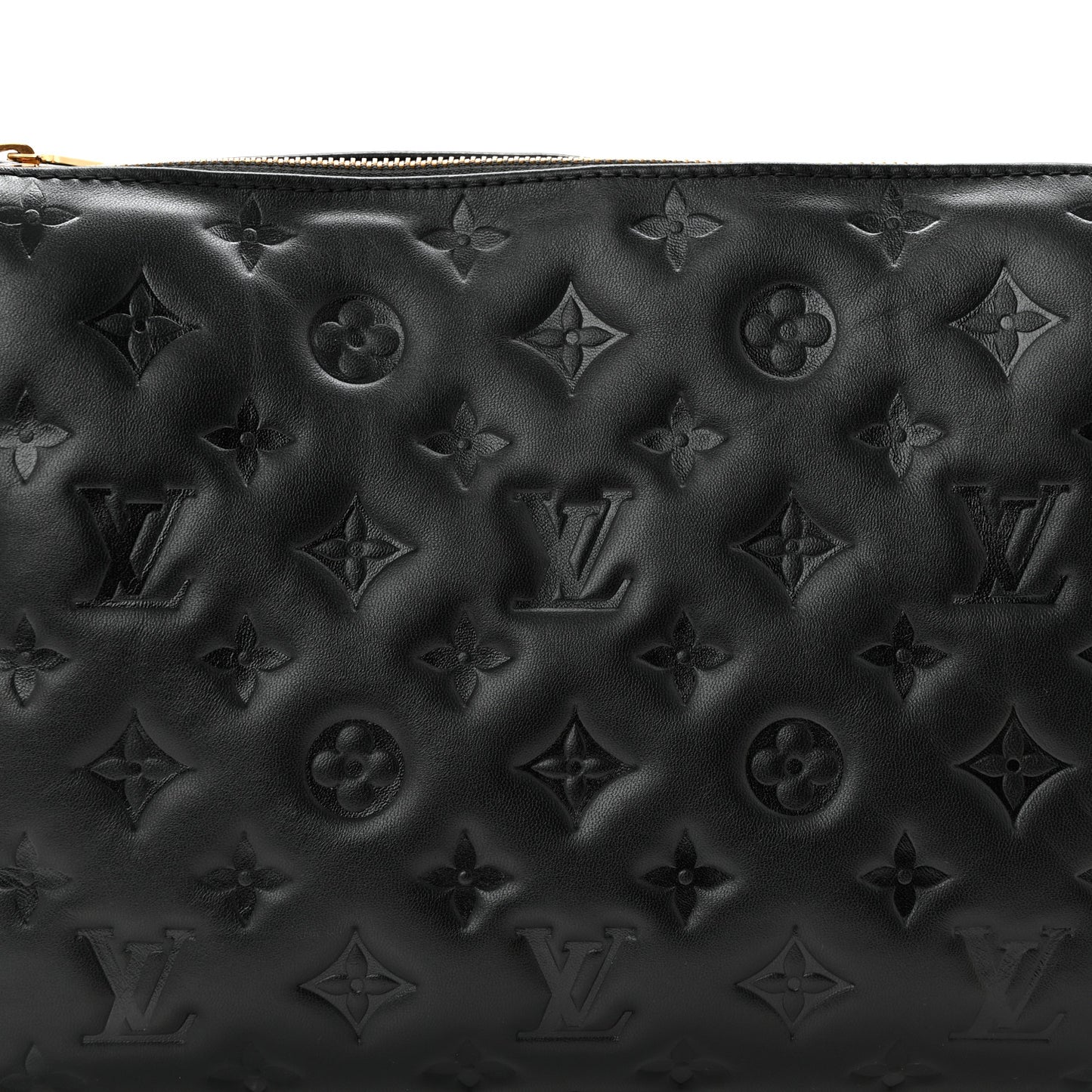 Lambskin Embossed Monogram Coussin PM Black