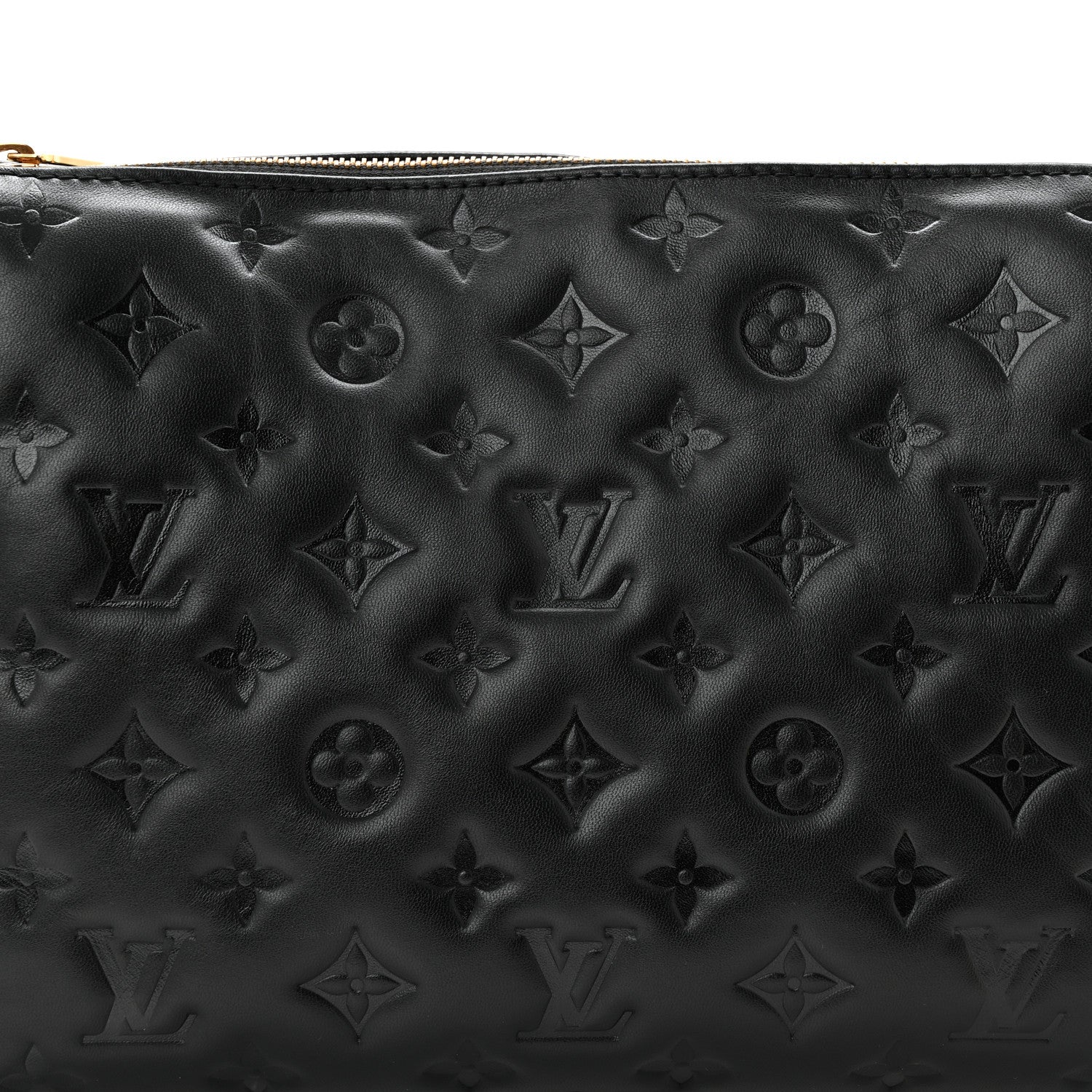 Louis Vuitton Lambskin Embossed Monogram Coussin PM Black 7 of 9