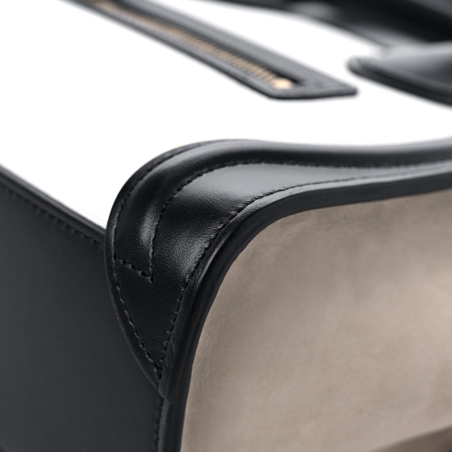 Smooth Drummed Calfskin Nano Tri-Color Luggage White