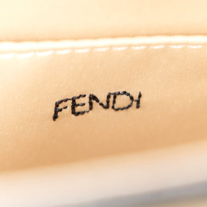 Fendi Flannel Bead Embroidered Small Peekaboo I SEE U East West Chain Satchel Grigio Bois de Rose 7 of 10