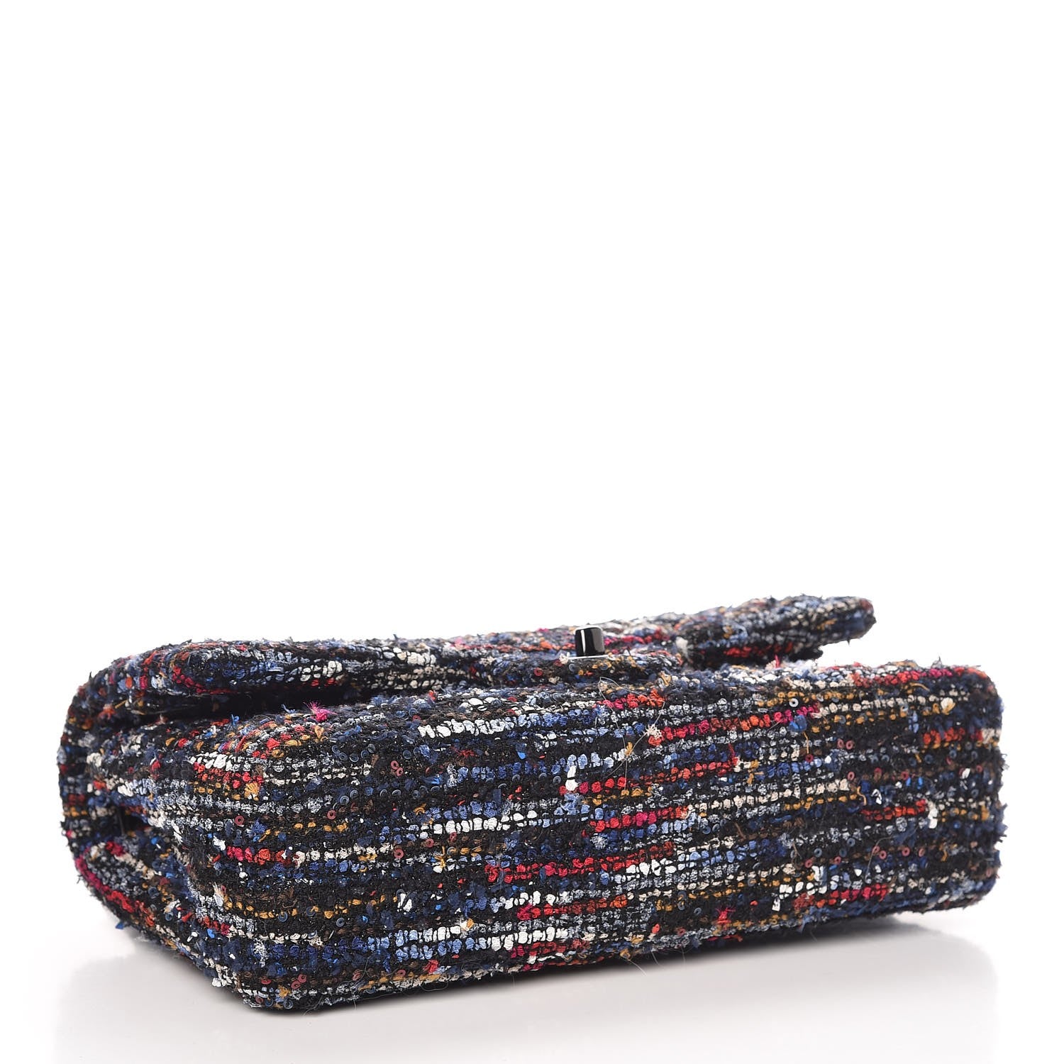 Chanel Tweed Sequin Chevron Quilted Medium Double Flap Multicolor 5 of 9