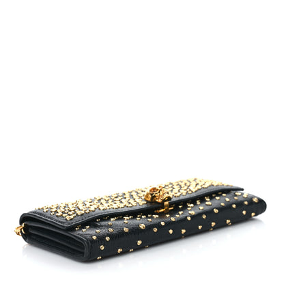 Alexander McQueen Calfskin Studded Skull Wallet on Chain Black 4 of 9