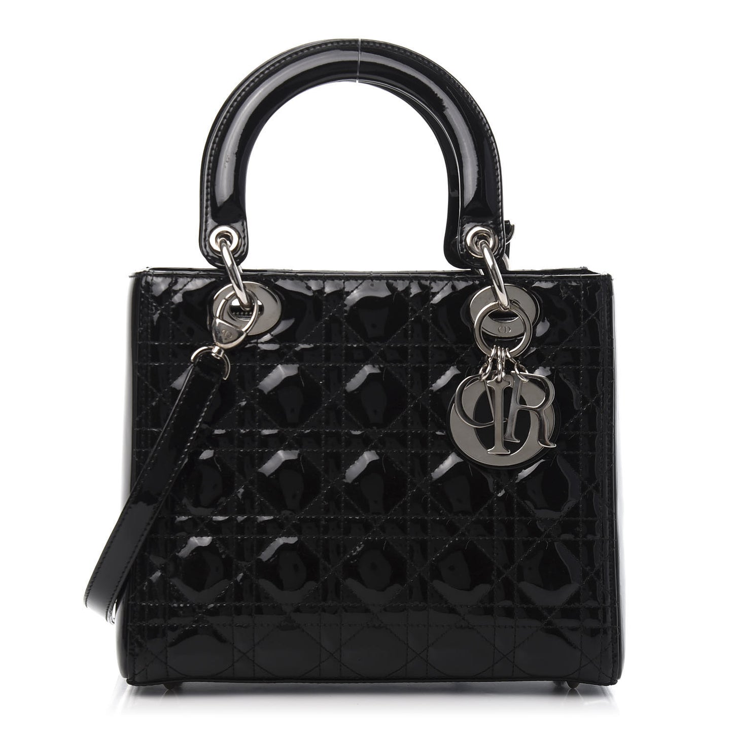 Patent Cannage Medium Lady Dior Black
