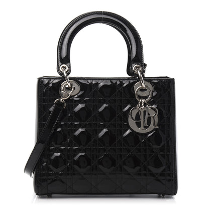 Christian Dior Patent Cannage Medium Lady Dior Black 1 of 12