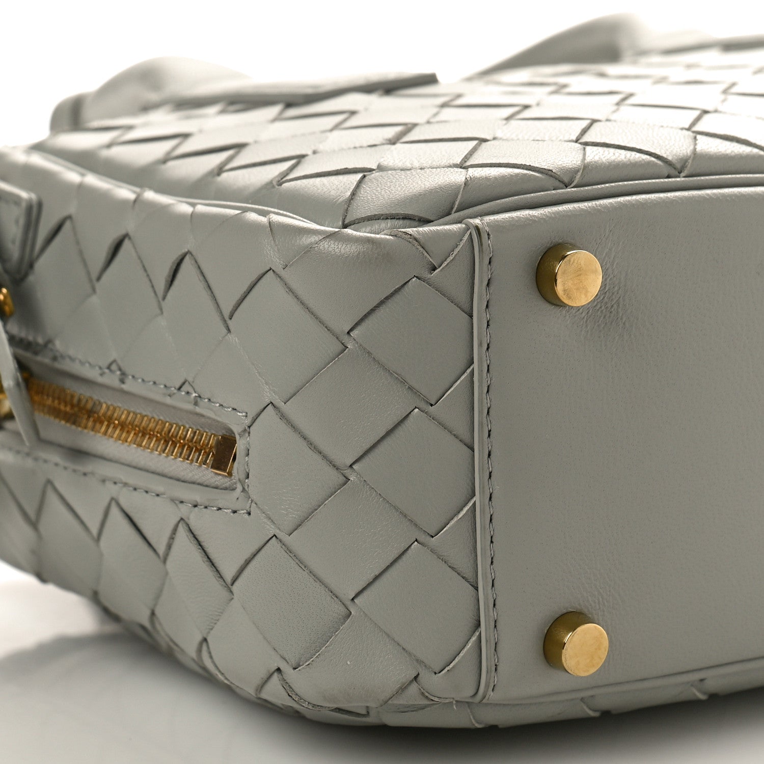 Bottega Veneta Lambskin Intrecciato Small Getaway Agate Grey