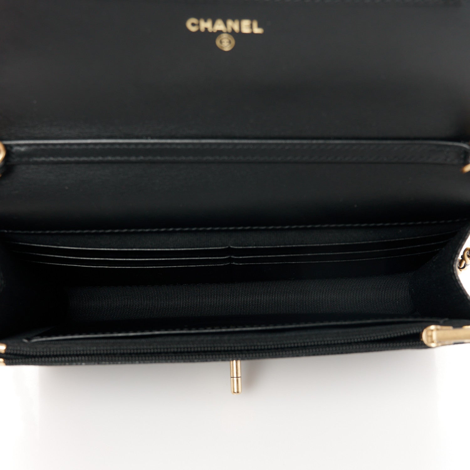 Chanel Caviar Quilted Camellia Wallet On Chain WOC Black 5 of 12