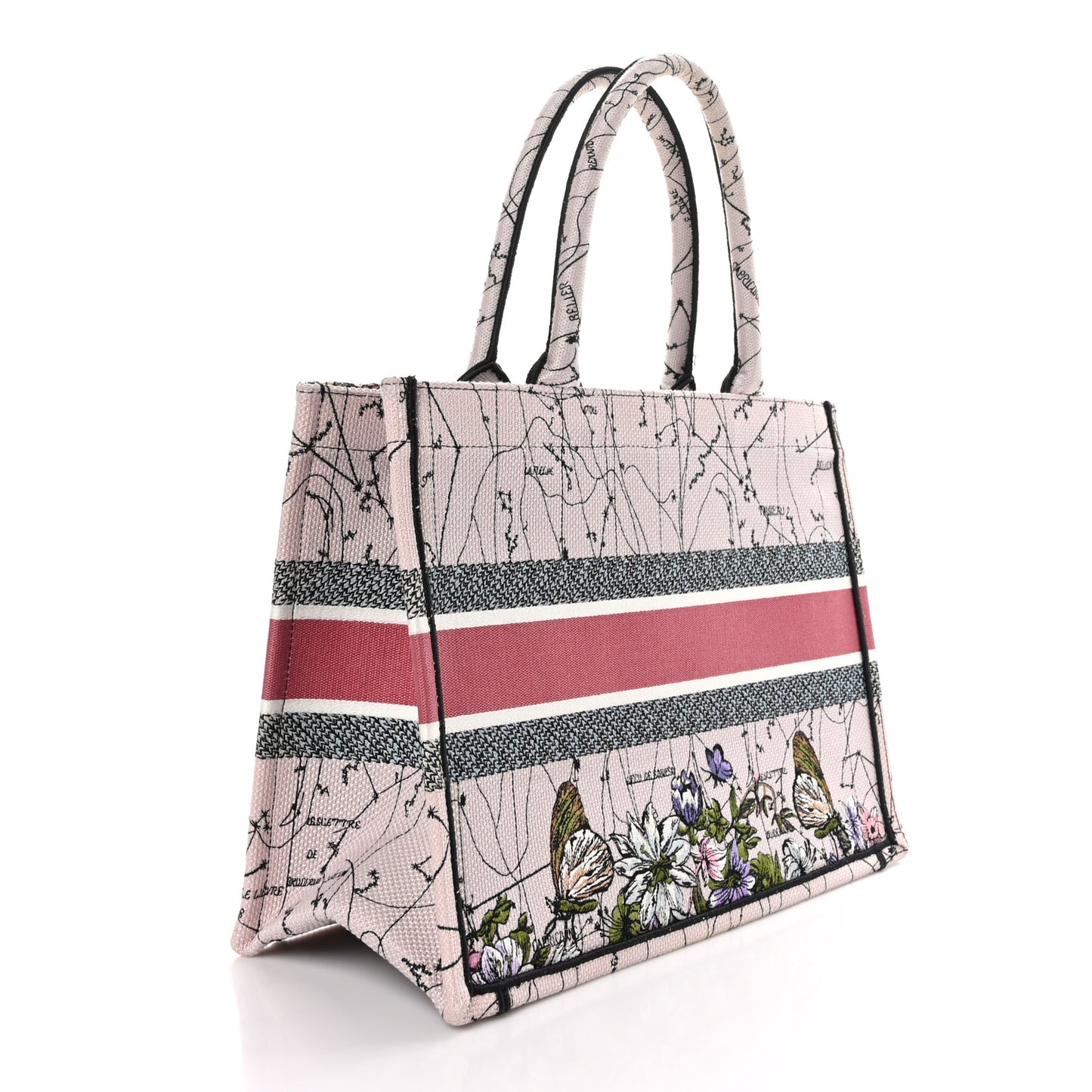 Canvas Embroidered Medium Zodiac Book Tote Latte Multicolor