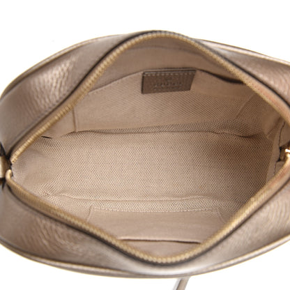Gucci Metallic Pebbled Calfskin Small Soho Disco Bag Golden Beige 7 of 7