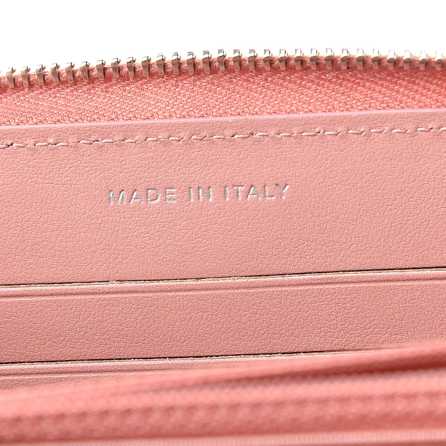 Ombre Patent Calfskin Quilted Small Zip Around Wallet Pink White
