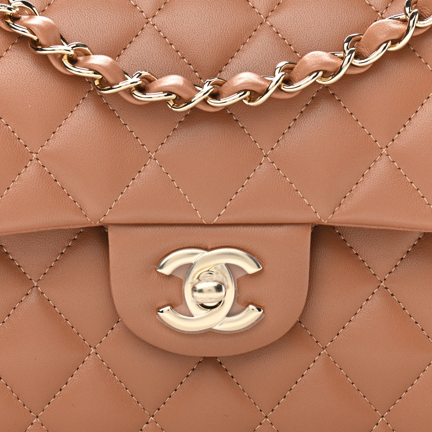 Chanel Lambskin Quilted Small Double Flap Brown 8 of 11