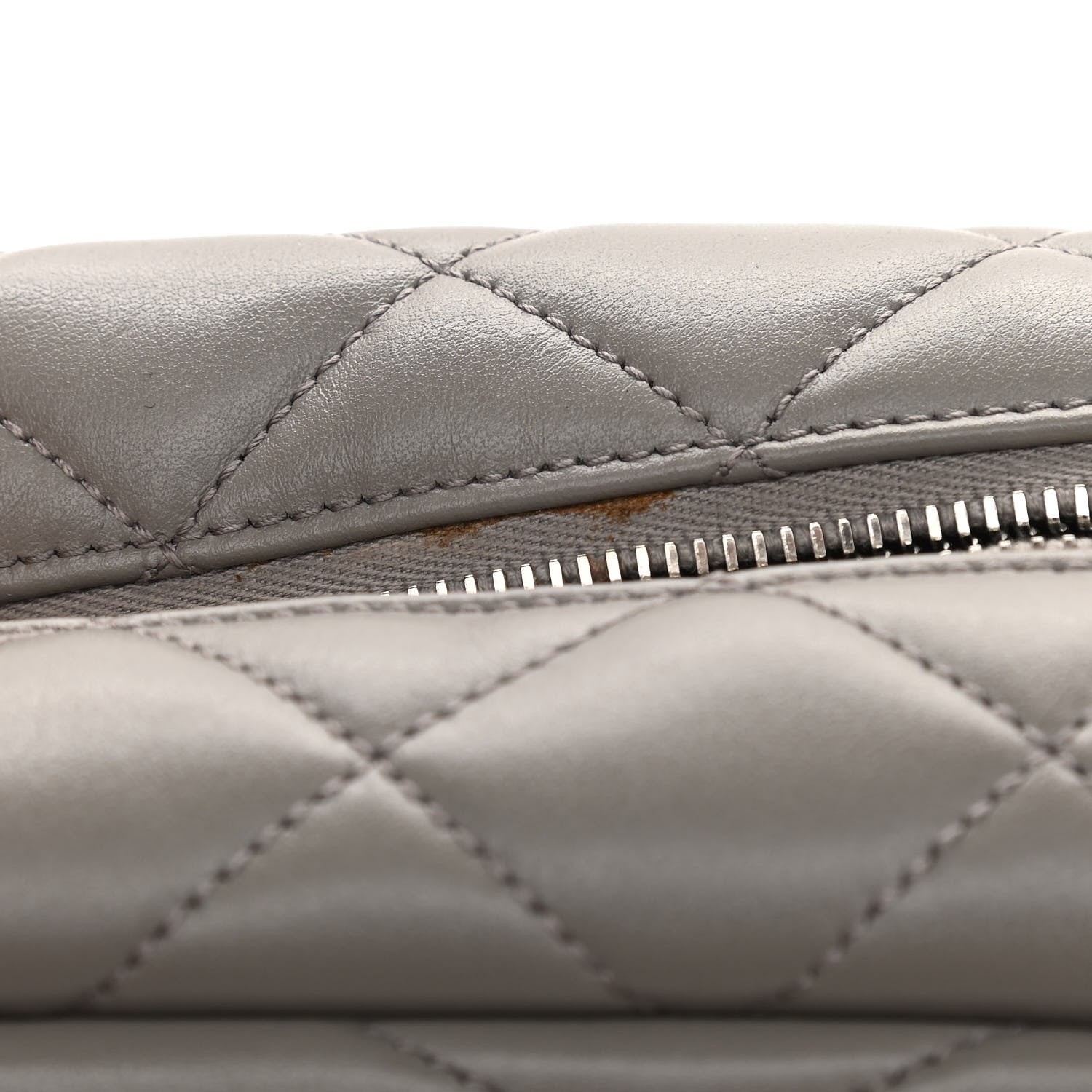 Saint Laurent Calfskin Y Quilted Monogram Small Loulou Bowling Bag Light Gray 11 of 14