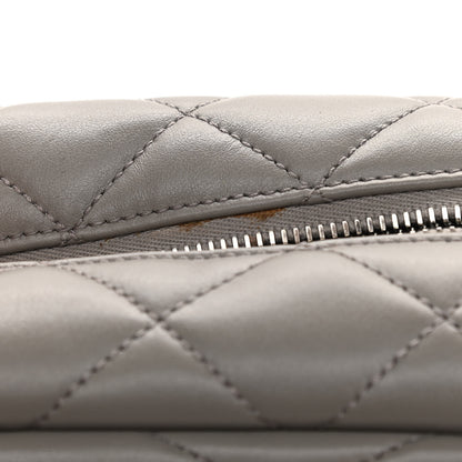 Saint Laurent Calfskin Y Quilted Monogram Small Loulou Bowling Bag Light Gray 11 of 14